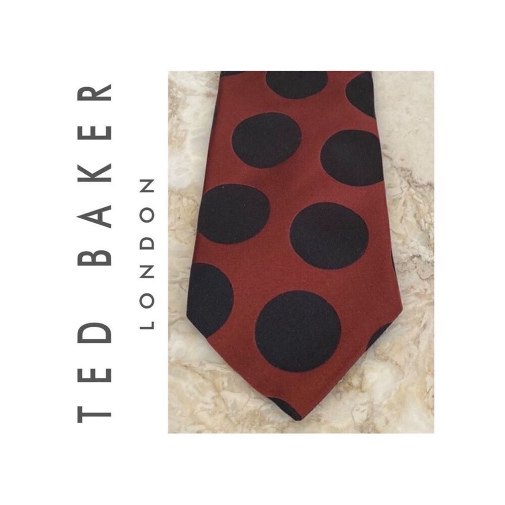 Ted Baker 100% Silk Large Polka Dot Tie